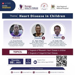 Heart Disease in Children - Busoga Health Forum, Uganda Heart Institute and Jinja Regional Referral Hospital invite you to a CME Zoom meeting